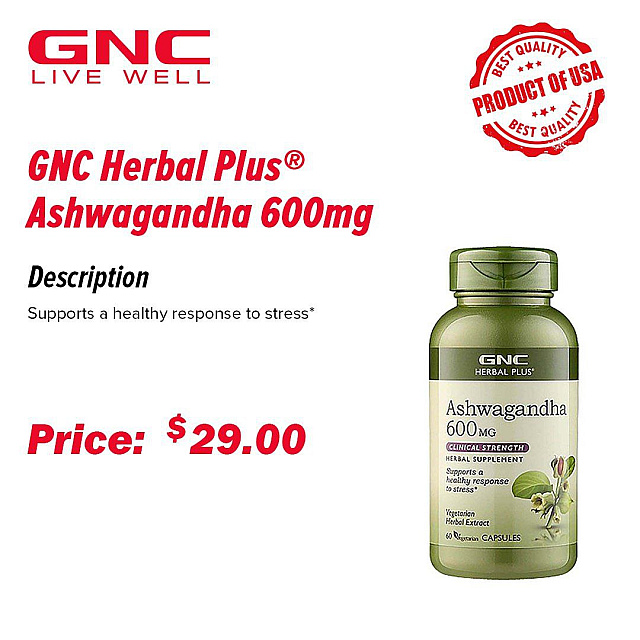 GNC Herbal Plus Ashwagandha 600mg